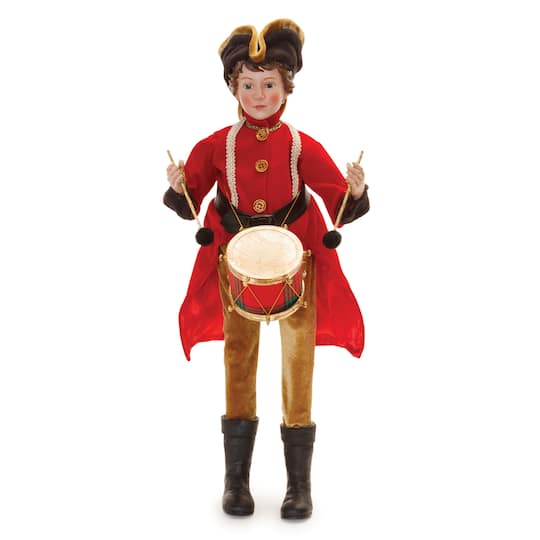 91773DS 18.5 in. Polyester & Resin Christmas Novelty Decor Drummer Boy, Red & Gold